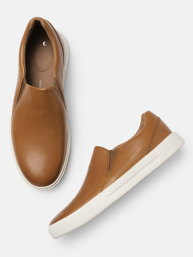 CLARKS Men Brown Solid Leather Slip-On