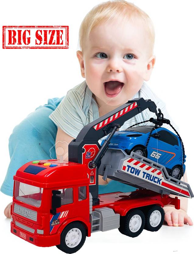 Giftary Big Size Push & Go Unbreakable Toy With Light, Music,Sound Tow Truck Toys For Babies