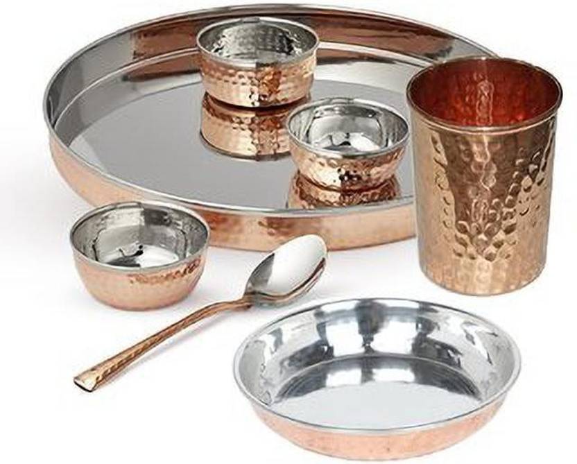 Oxyjal Copper 7 Piece Dinnerware Traditional Stainless Steel Copper