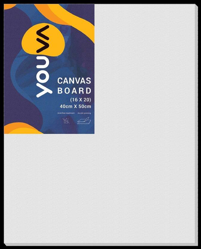 Navneet Youva Canvas Board 16" x 20" Cotton Medium Grain Board Canvas (Set of 1)