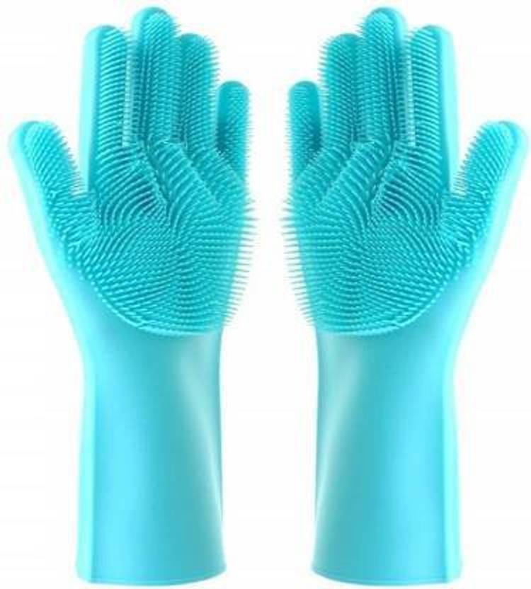 HUKBO Magic Silicone Hand Gloves for Kitchen Dishwashing &Pet,Kitchen