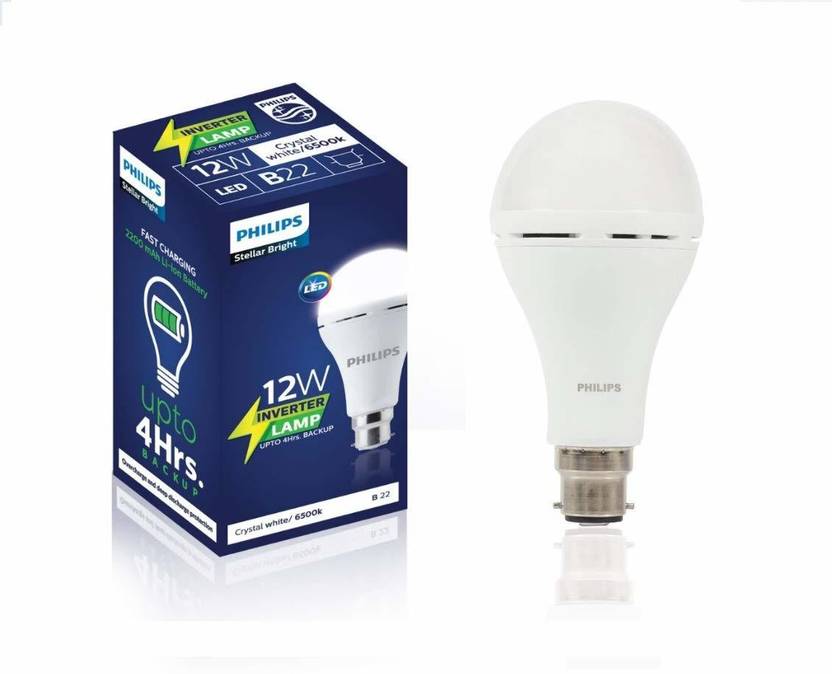 PHILIPS Inverter Bulb 12 Watt Rechargeable Emergency LED Bulb for Home