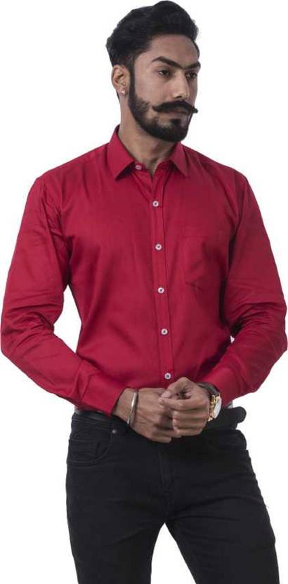 SHANTII Men Solid Casual Red Shirt - Buy SHANTII Men Solid Casual