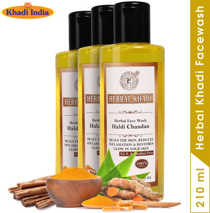 Herbal Khadi Haldi Chandan 100 Natural Glow No Sulphates & Parabens