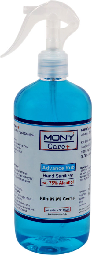 Mony Advance Rub  Spray 75 % Alcohol Content Hand Sanitizer Pump Dispenser(500 ml)