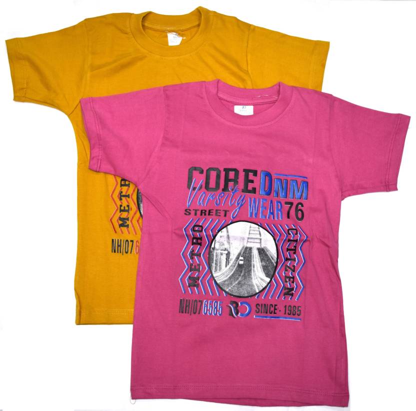 Flipkart.com | Basic OUTFITTERS Boys & Girls Printed Pure Cotton T Shirt -  Round Neck