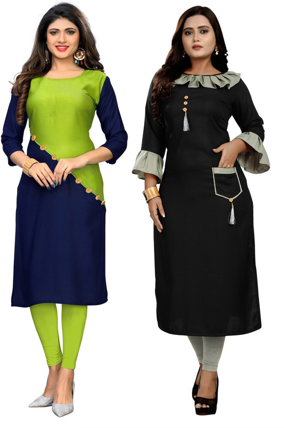 2 colour kurta design