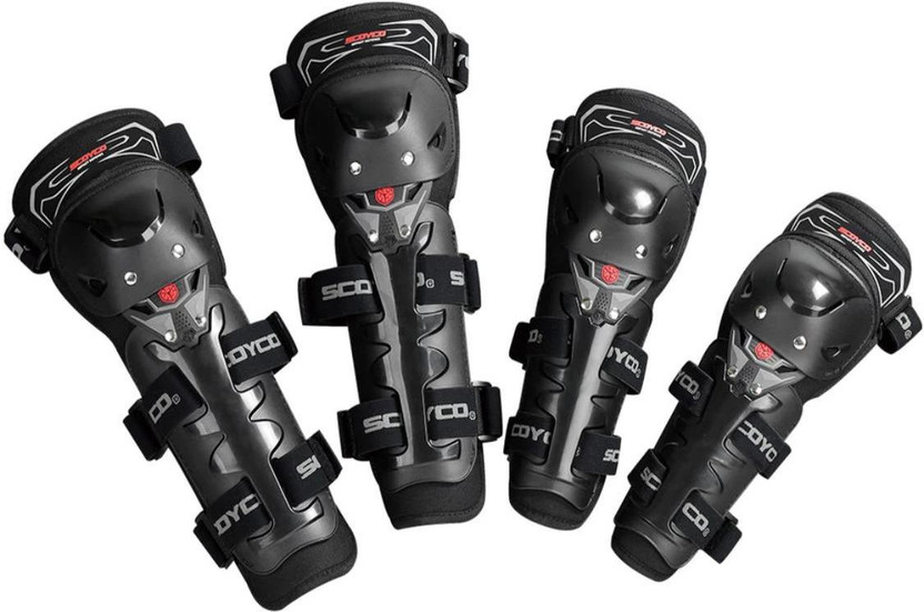 BIKER SHOPPEE O Y C O K11-2 H11-2 KNEE & ELBOW GUARDS Knee Guard, Elbow Guard Free Black(Pack of 4)