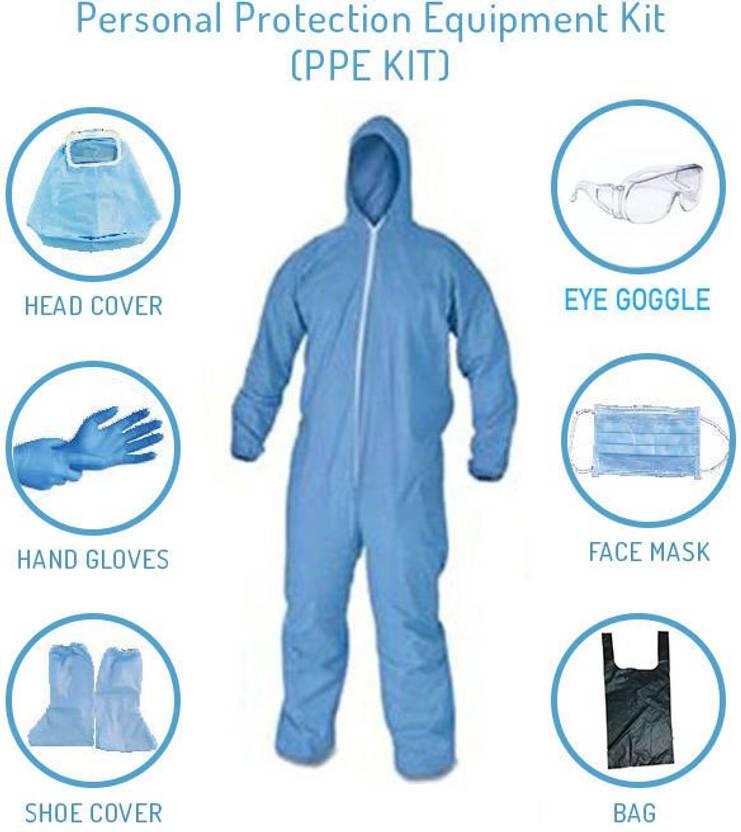 TECHOMANIA MEDICAL PPE KIT(PPE JACKET+ HAND GLOVES+FACE SHIELD+FACE
