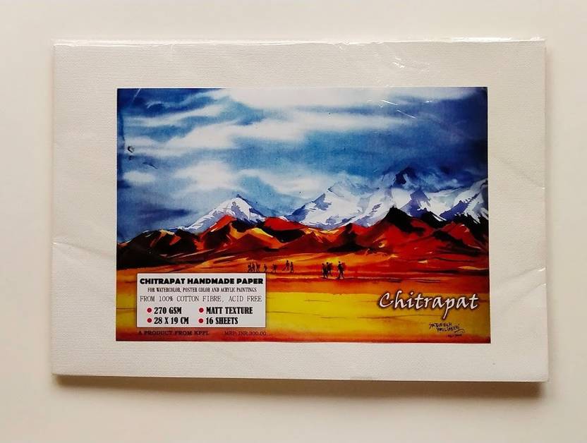 Chitrapat Matt Textured Handmade Paper for Watercolor/Acrylic Painting