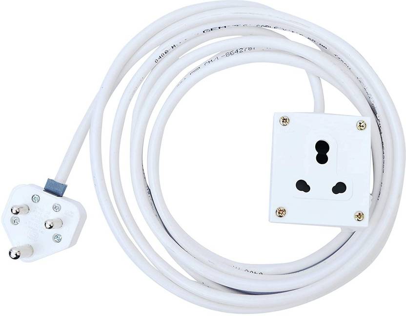 BITCOROP Extension Board 15A 16A Single Socket 3 Meter 4 mm Long Wire