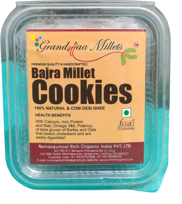 GRANDMAA Millets Bajra Cow Ghee Cookies, High Fiber Delicious Cookies