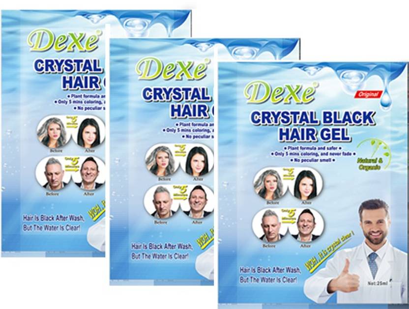 DeXe Crystal Black Hair Gel Shampoo Fast Hair Color Only In 5 Minutes