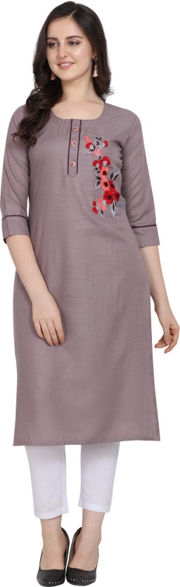 grey colour kurta for women