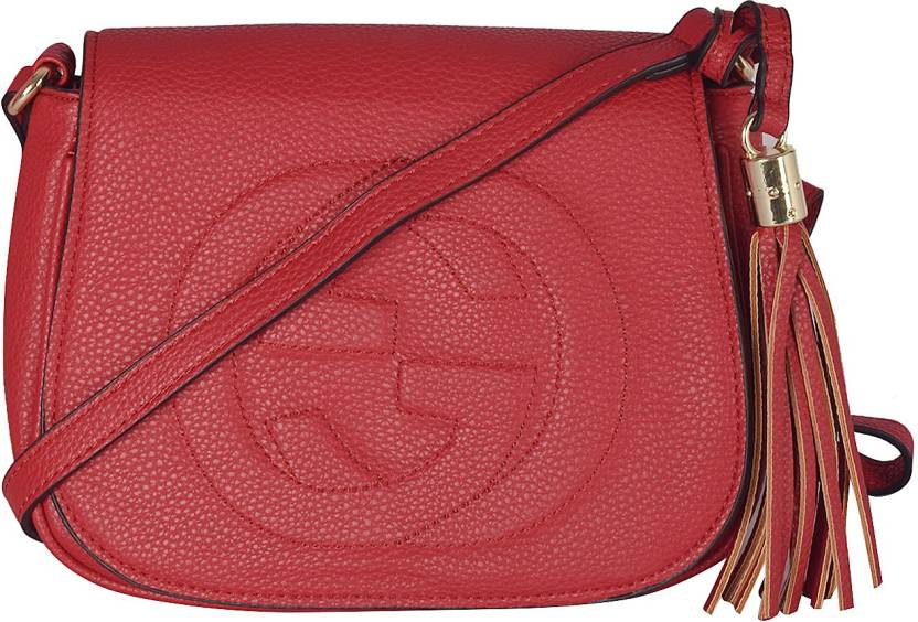 GUCCI Red Sling Bag Leather Crossbody Sling Bag For Women Red Red - Price  in India 