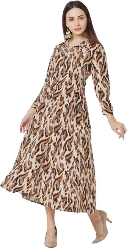 Vedic Women Animal Print Gown Kurta - Buy Vedic Women Animal Print Gown  Kurta Online at Best Prices in India 