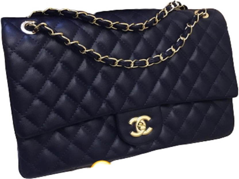 Chanel navy quilted bag
