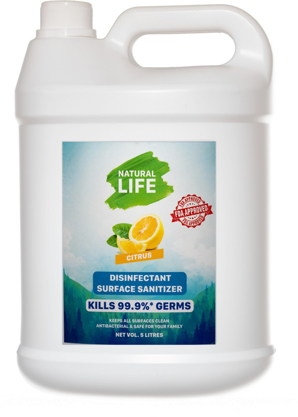 Natural Life FDA Approved Disinfectant Surface Sanitizer, Citrus 5 Ltr(5 L)