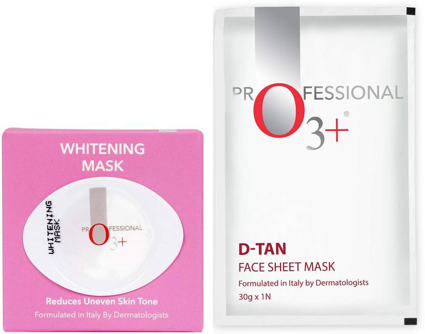 O3+ Dtan Face Sheet Mask and Whitening Mask Combo Price in India Buy