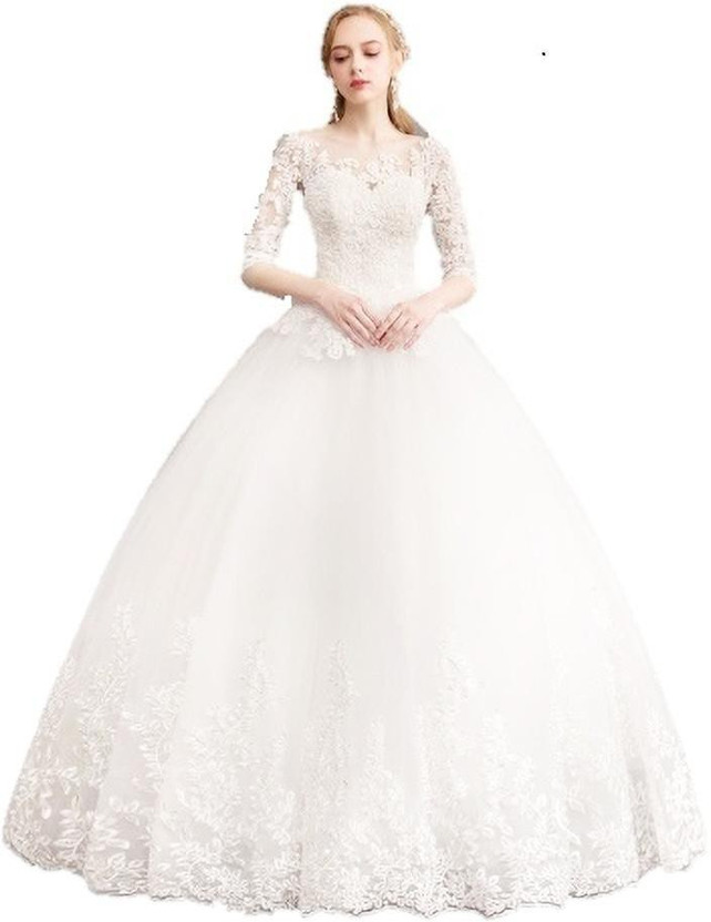 flipkart white wedding gowns