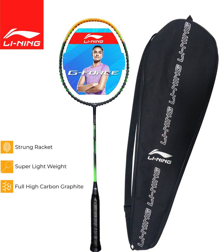 LINING GForce 3600 Superlite Grey, Gold Strung Badminton Racquet