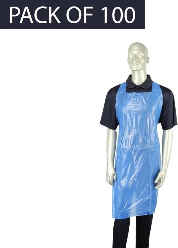 Indian Disposable Plastic Apron (Pack of 100) Safety Jacket Price in