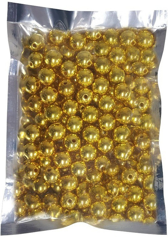 Utkarsh Utkarsh Pack of 100 Gram(125 Approx) 12mm Golden Moti Balls Pearl Bead Stone Embroidery Craft Material for Artificial Jewellery Beading Scrap Booking Craftworks and Decorations - Flipkart Deal