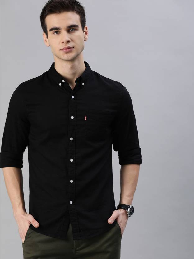 LEVI'S Men Solid Casual Black Shirt - Buy LEVI'S Men Solid Casual Black  Shirt Online at Best Prices in India 