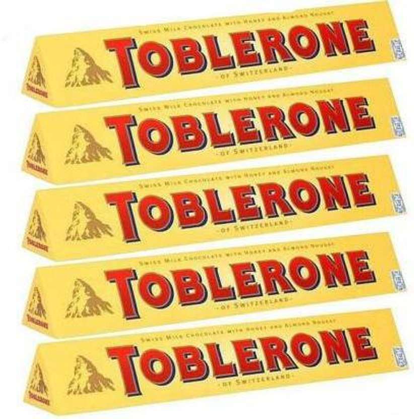 Toblerone Swiss Milk Chocolate Imported (Pack of 5) Bar(5 x 100 g)