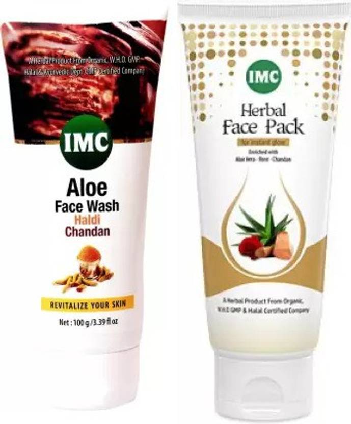 IMC Aloe Haldi Chandan face wash herbal face pack Price in India Buy