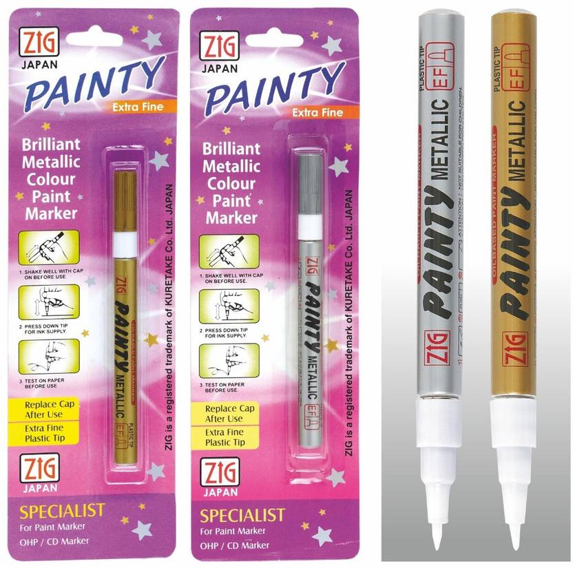 Zig Painty Metallic Marker Gold & Silver Paint Marker