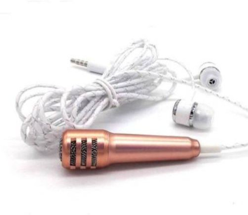 ROAR UAZ_405A_Karoke Singing Microphone Metal Sing Mic for Phone, for Computer, for PC Audio Cable with Stereo Earphone Compatible with all smart & IOS devices Microphone