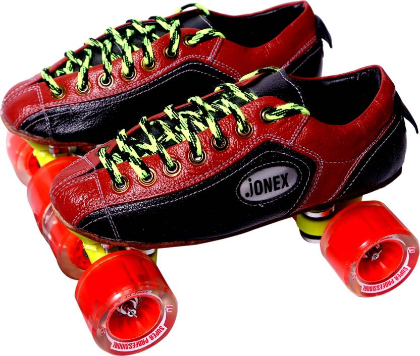 JJ Jonex SUPER PROFESSIONAL P.U. SKATE SHOES WITH RED WHEELS (SIZE5 UK
