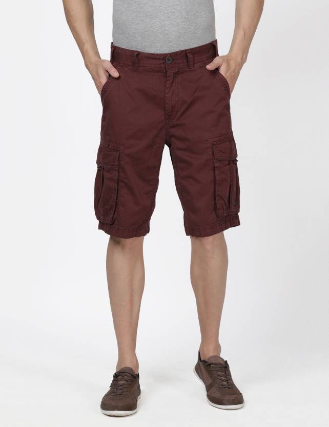 t-base Solid Men Maroon Cargo Shorts - Buy t-base Solid Men Maroon Cargo Shorts Online at Best Prices | Flipkart.com
