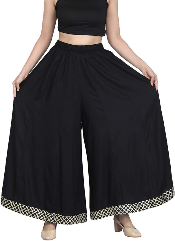 black palazzo pants flipkart