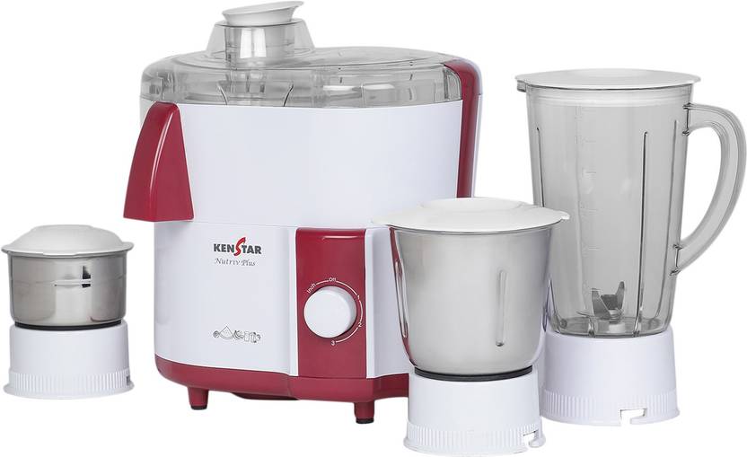 Kenstar JMG Nutriv Plus 450 W Juicer Mixer Grinder (3 Jars, White and