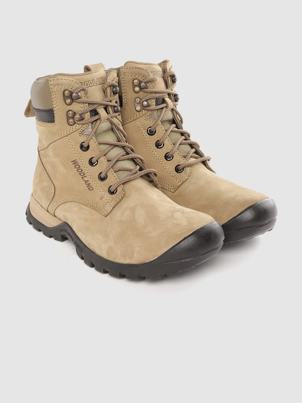 WOODLAND Men Khaki Solid Leather Mid 