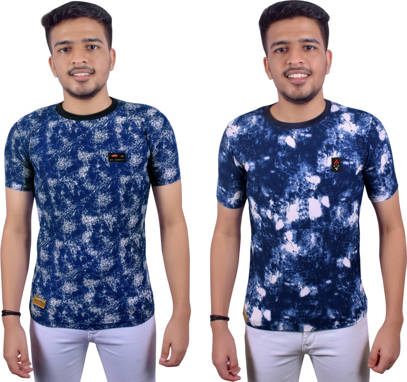 Kundan Washed Men Round Neck Multicolor 