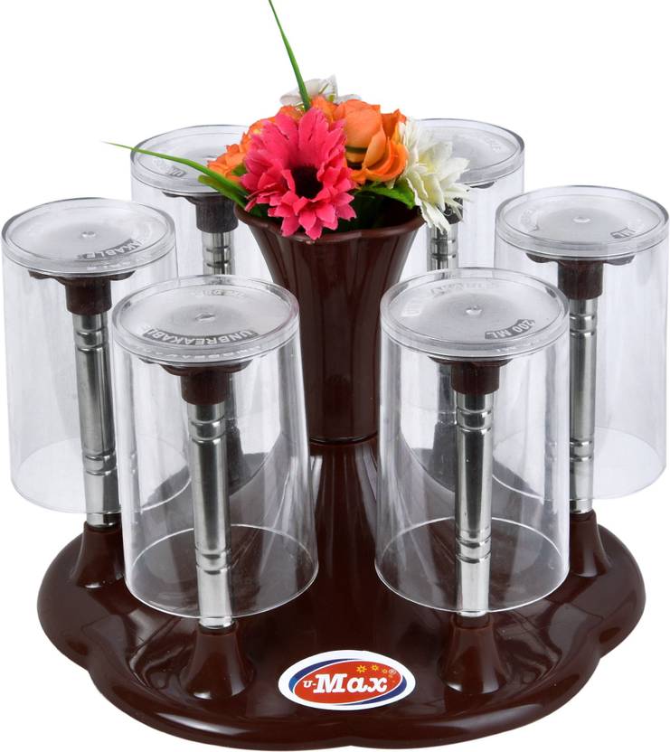 MAX Glass Stand Delux Brown Color Plastic Glass Holder Price in India