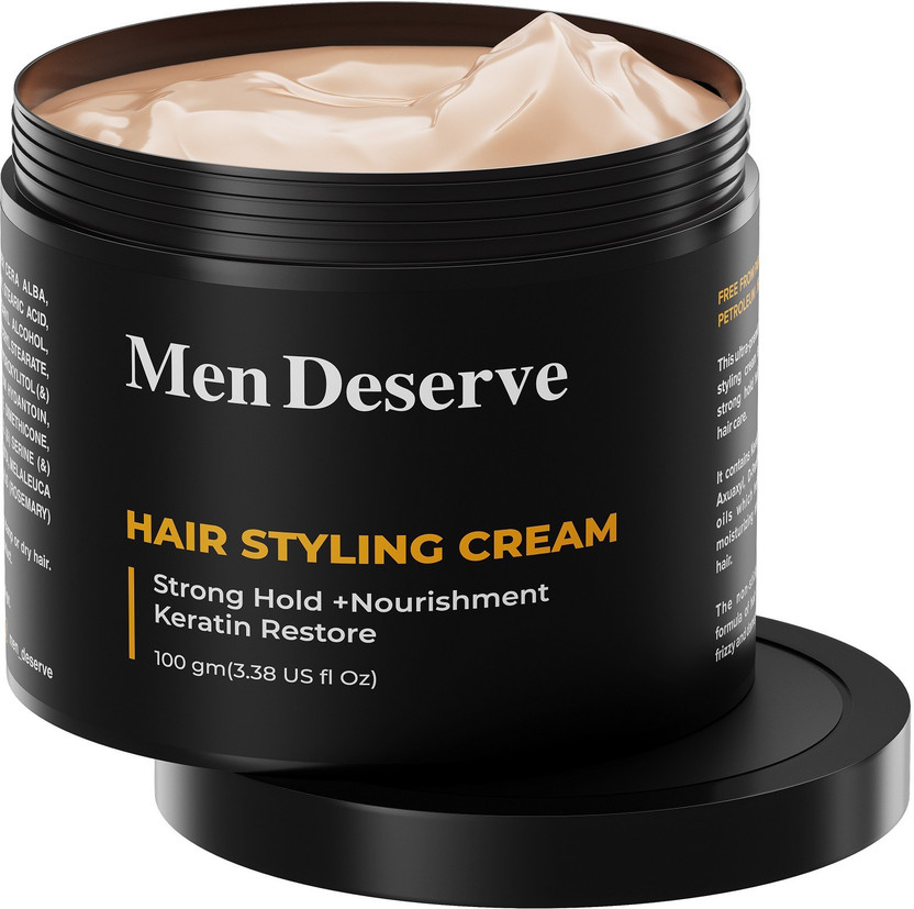 Men Deserve Hair Styling Cream (Strong Hold + Nourishment) Keratin Restore Hair Cream(100 g)