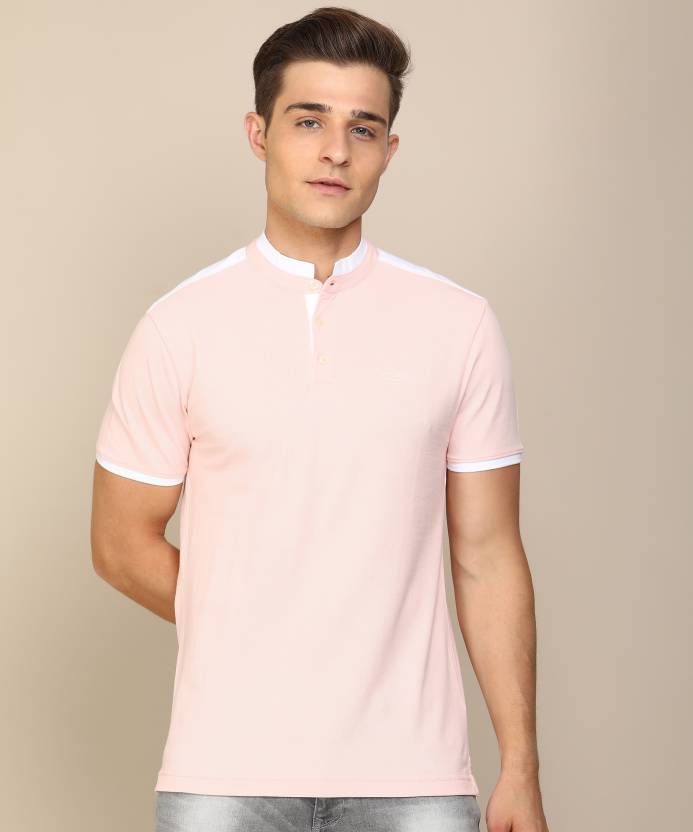LEVI'S Solid Men Mandarin Collar Pink T-Shirt - Buy LEVI'S Solid Men Mandarin  Collar Pink T-Shirt Online at Best Prices in India 