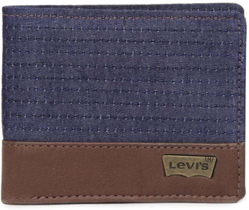 LEVI'S Men Blue, Brown Fabric Wallet Blue, Brown - Price in India |  