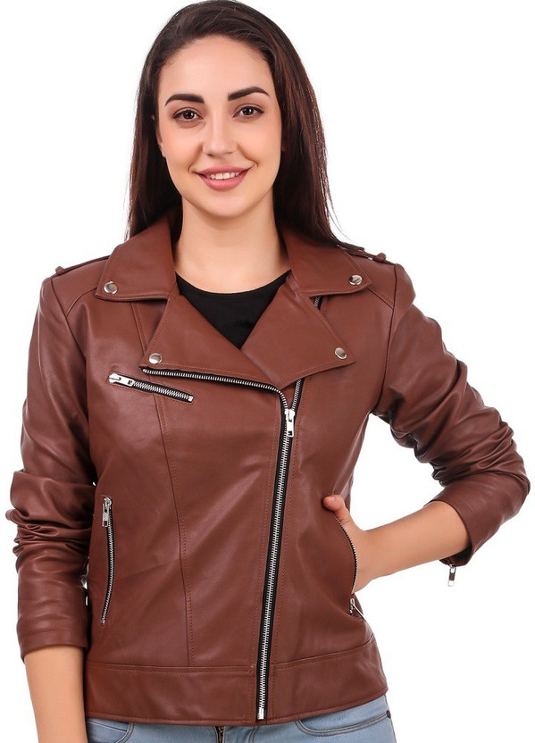 Leather Retail Full Sleeve Solid Women 