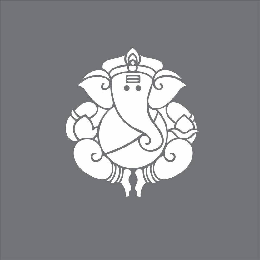 Sticker Wall Lord Ganesha decorative White sticker (38cm x 35cm) Medium