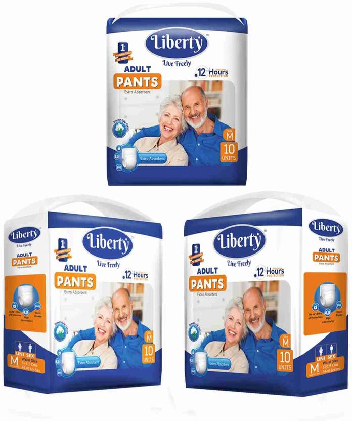 Liberty Adult Diaper Pants , Medium (3 * 10 pcs) Adult Diapers M