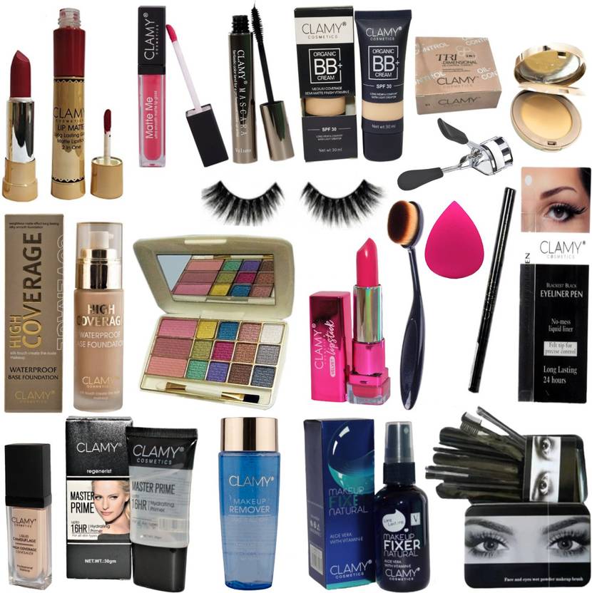 clamy cosmetics makeup kit combo set of 18 Price in India Buy clamy