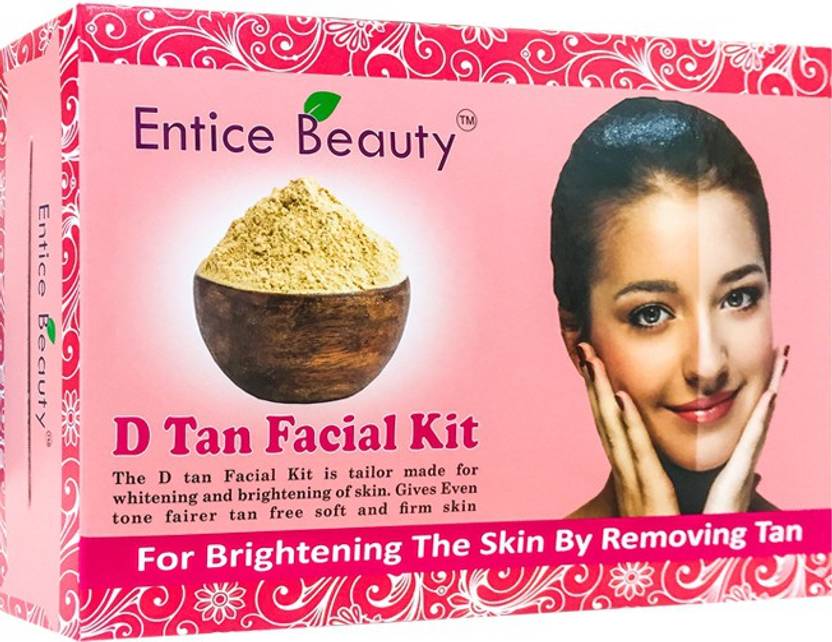 Entice Beauty De Tan Facial Kit contains Cleanser, Scrub, Cream, Gel