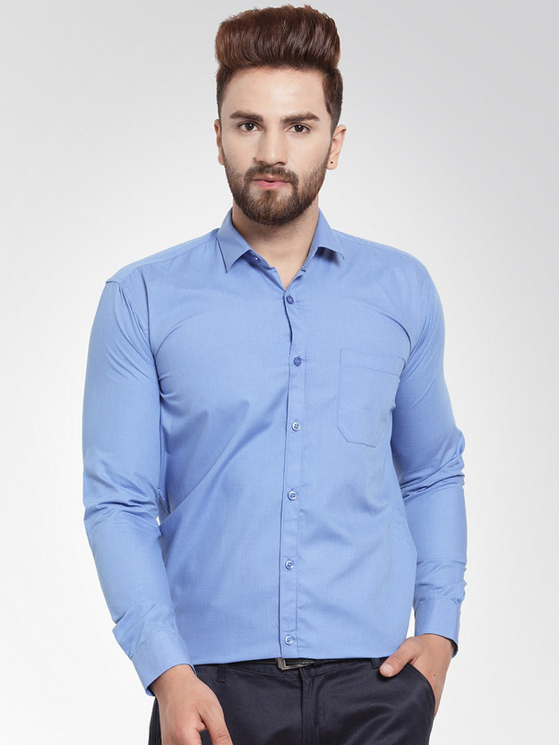BS FASHION Men Solid Formal Light Blue 