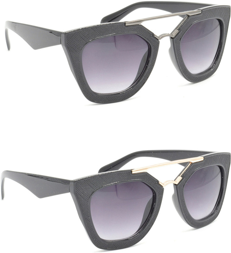Hrinkar Rectangular Sunglasses(For Men & Women, Grey)