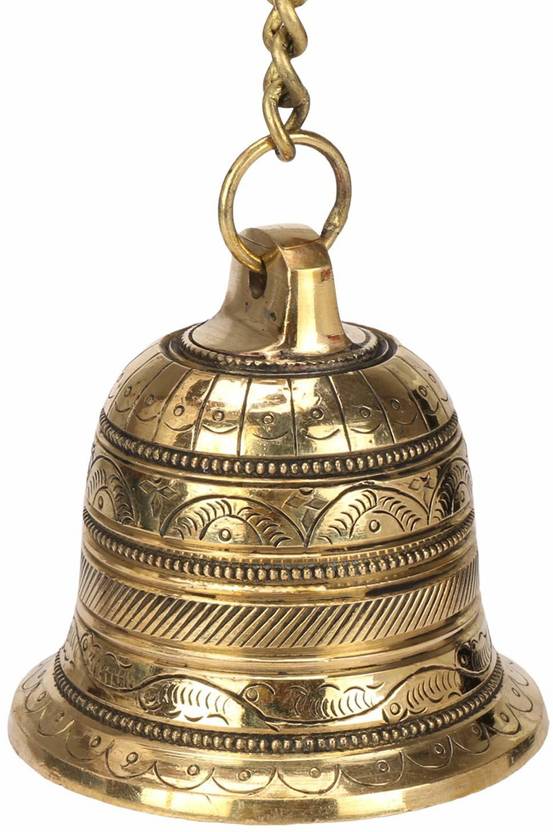 Puja N Pujari Hanging Bell for Puja Room and Temple Brass Pooja Bell